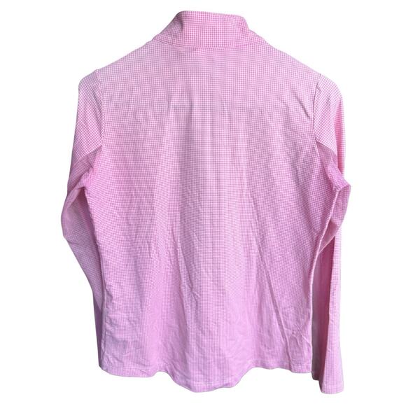 IBkul Women's Mini Check 1/4 Zip Golf Resort Pullover Pink Sz S Athleisure - Picture 2 of 8